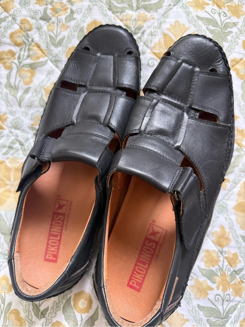 Pikolinos Tarifa Sandal Black‎ Leather Dad Casual Outdoor size 44 10 10.5